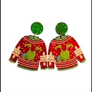 Sparkly Ugly Sweater Earrings!